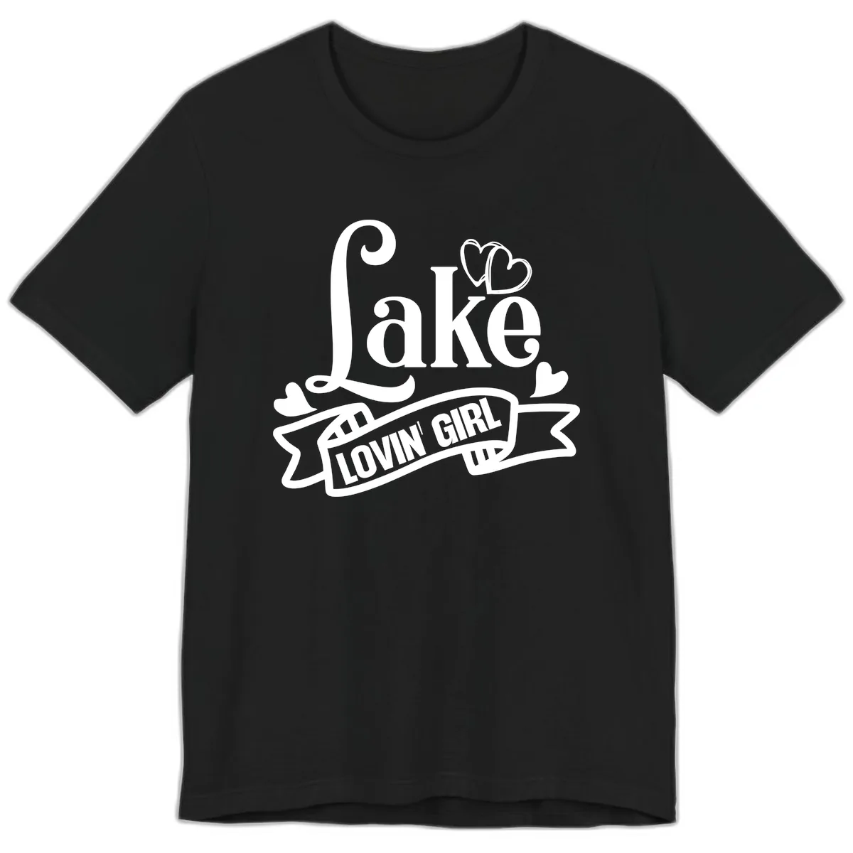 Lake Lovin' Girl Lifestyle Apparel Premium T-Shirt in Black