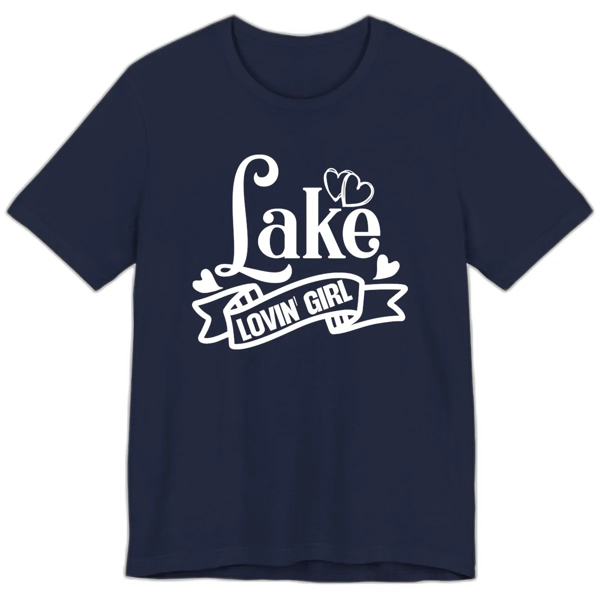 Lake Lovin' Girl Lifestyle Apparel Premium T-Shirt in Navy