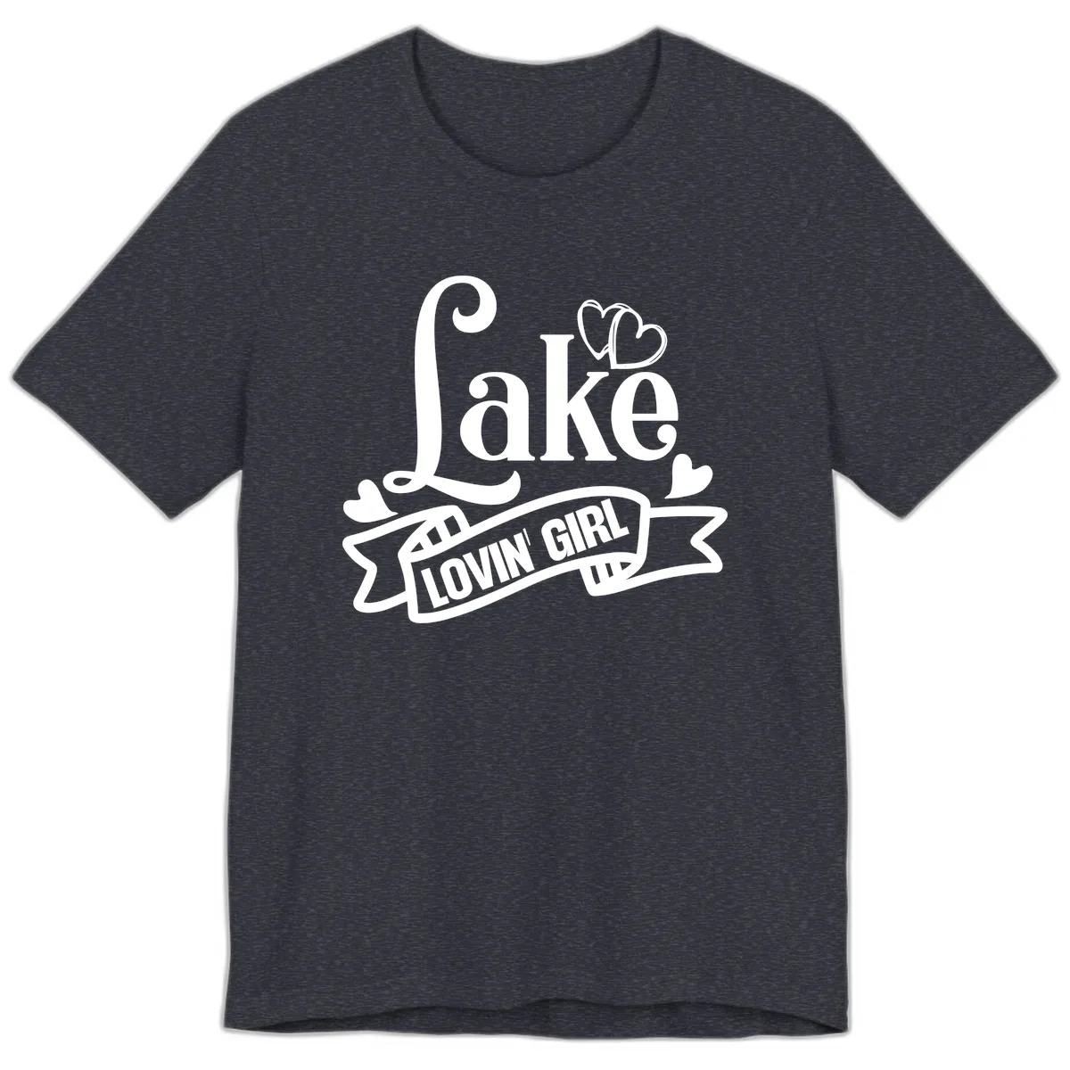 Lake Lovin' Girl Lifestyle Apparel Premium T-Shirt in Heather Navy