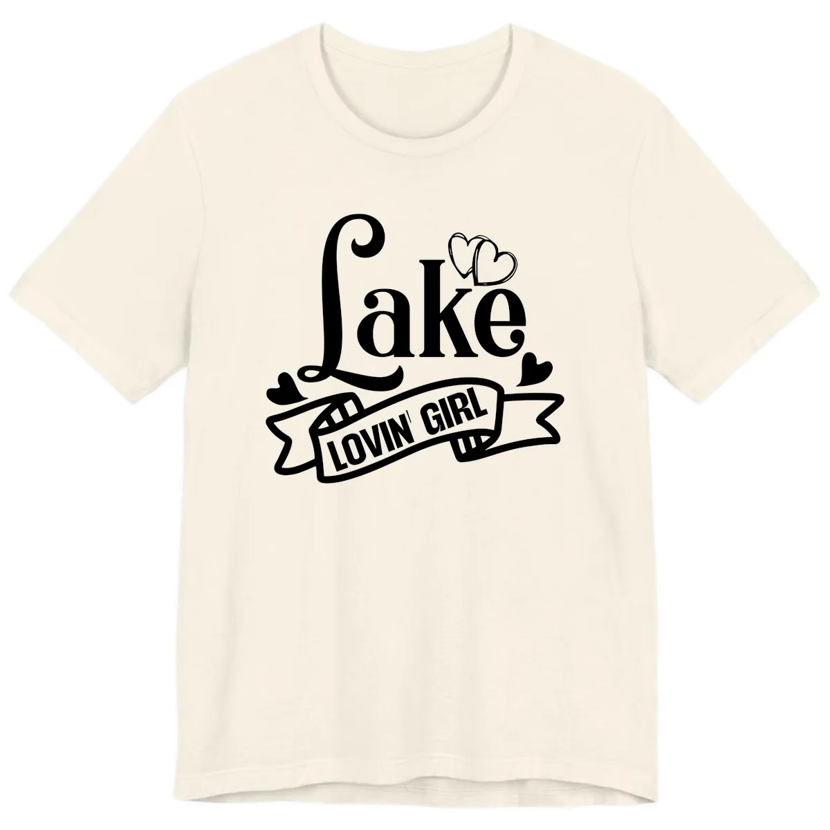 Lake Lovin' Girl Lifestyle Apparel Premium T-Shirt in Natural