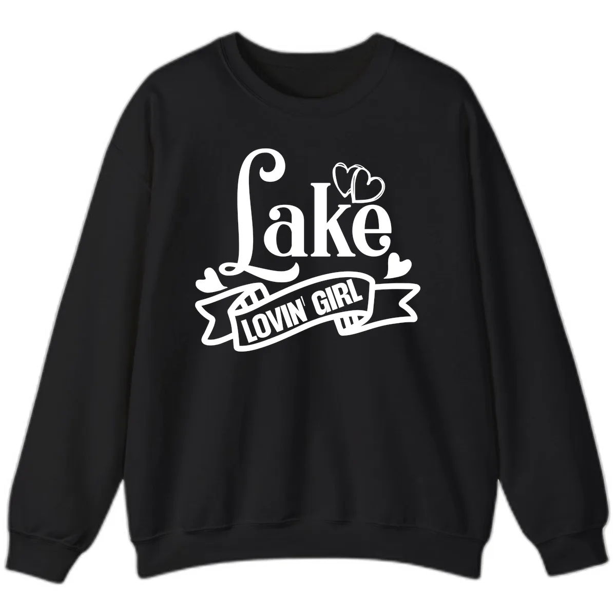 Lake Lovin' Girl Lifestyle Apparel Sweatshirt in Black