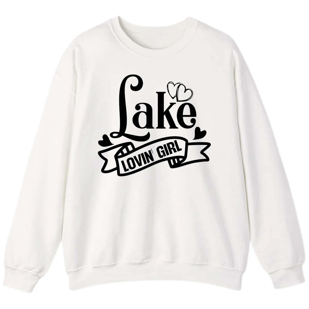 Lake Lovin' Girl Lifestyle Apparel Sweatshirt in White