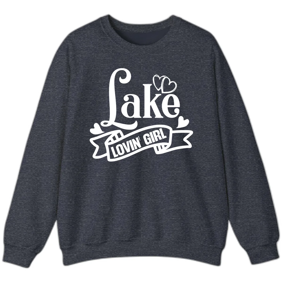Lake Lovin' Girl Lifestyle Apparel Sweatshirt in Heather Sport Dark Navy