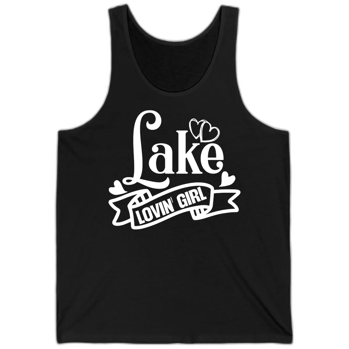 Lake Lovin' Girl Lifestyle Apparel Tank in Black
