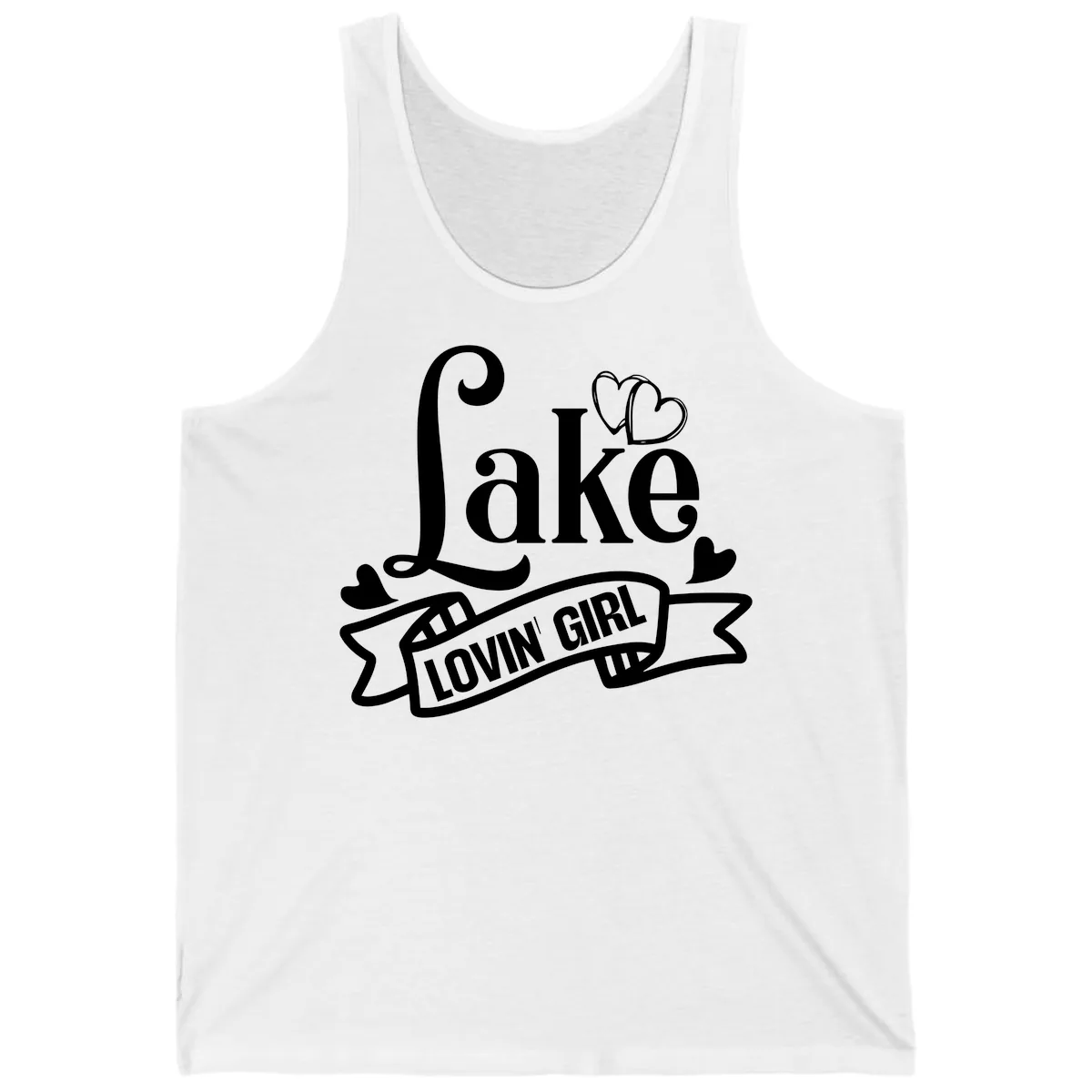 Lake Lovin' Girl Lifestyle Apparel Tank in White