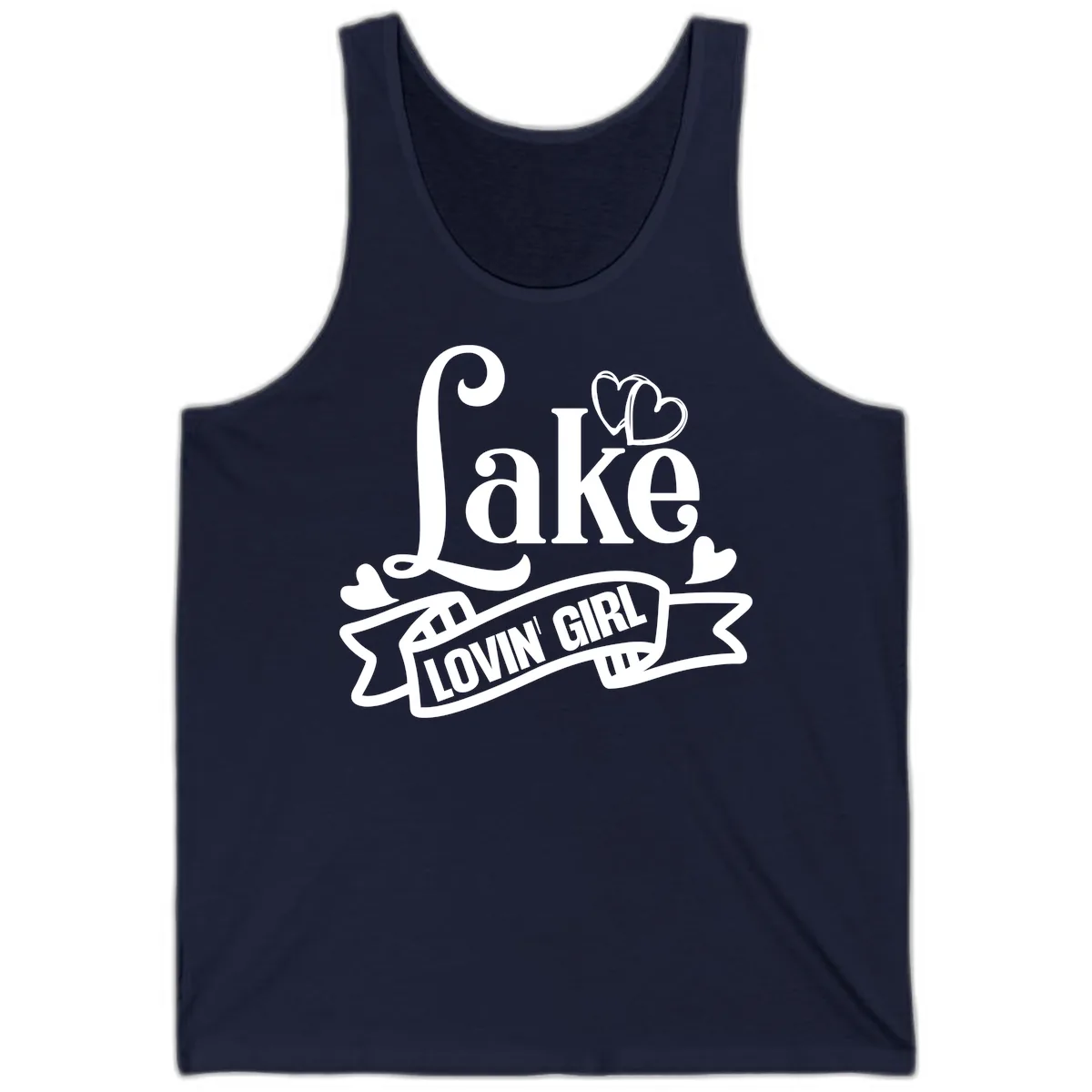 Lake Lovin' Girl Lifestyle Apparel Tank in Navy