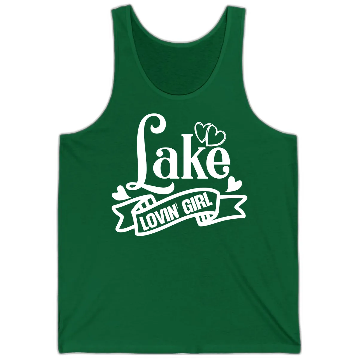 Lake Lovin' Girl Lifestyle Apparel Tank in Kelly