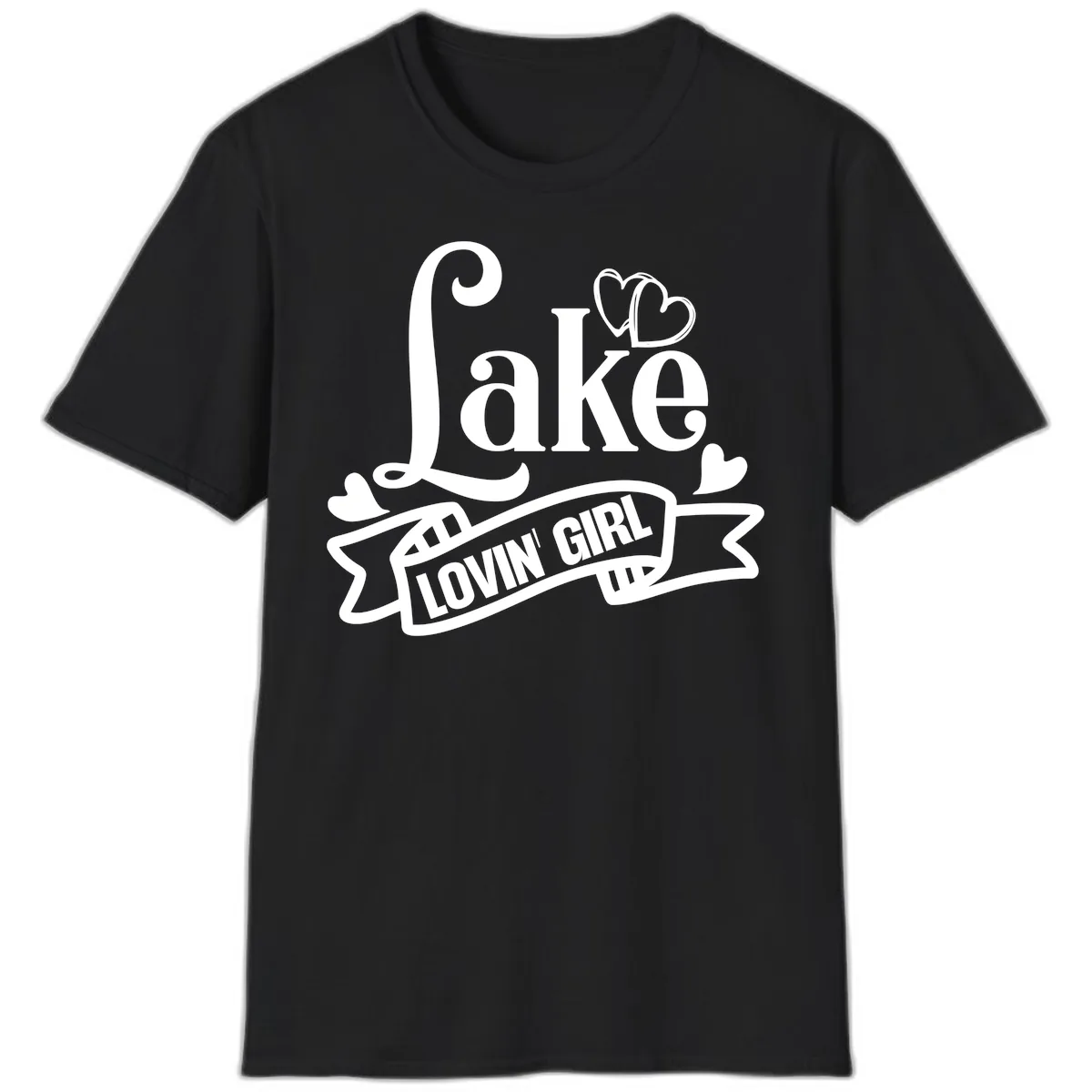 Lake Lovin' Girl Lifestyle Apparel T-Shirt in Black