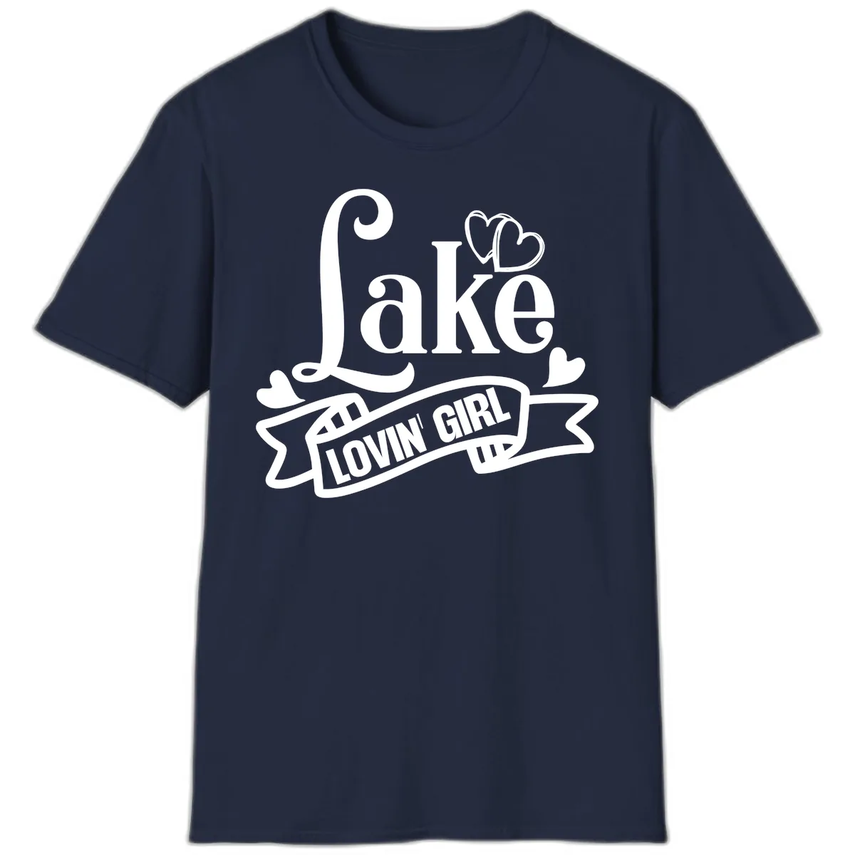 Lake Lovin' Girl Lifestyle Apparel T-Shirt in Navy