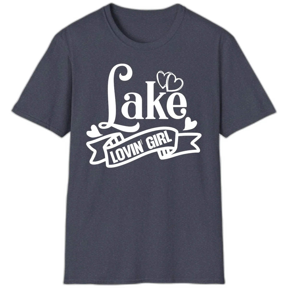 Lake Lovin' Girl Lifestyle Apparel T-Shirt in Heather Navy