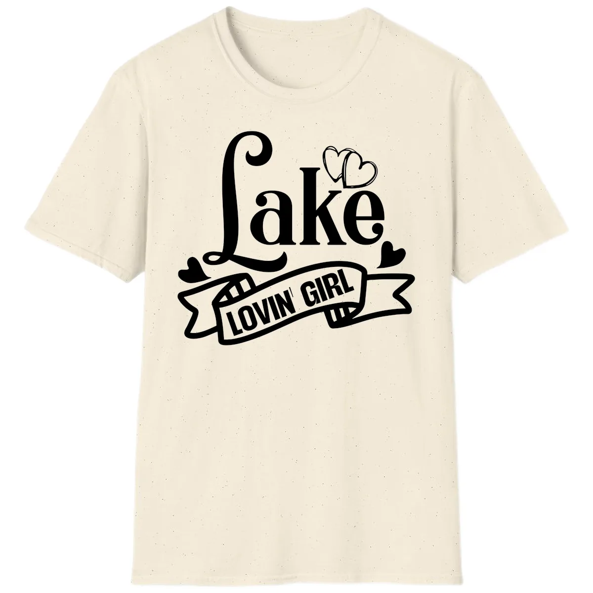 Lake Lovin' Girl Lifestyle Apparel T-Shirt in Natural