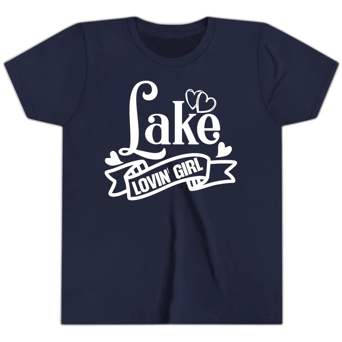 Lake Lovin' Girl Lifestyle Apparel Youth T-Shirt in Navy