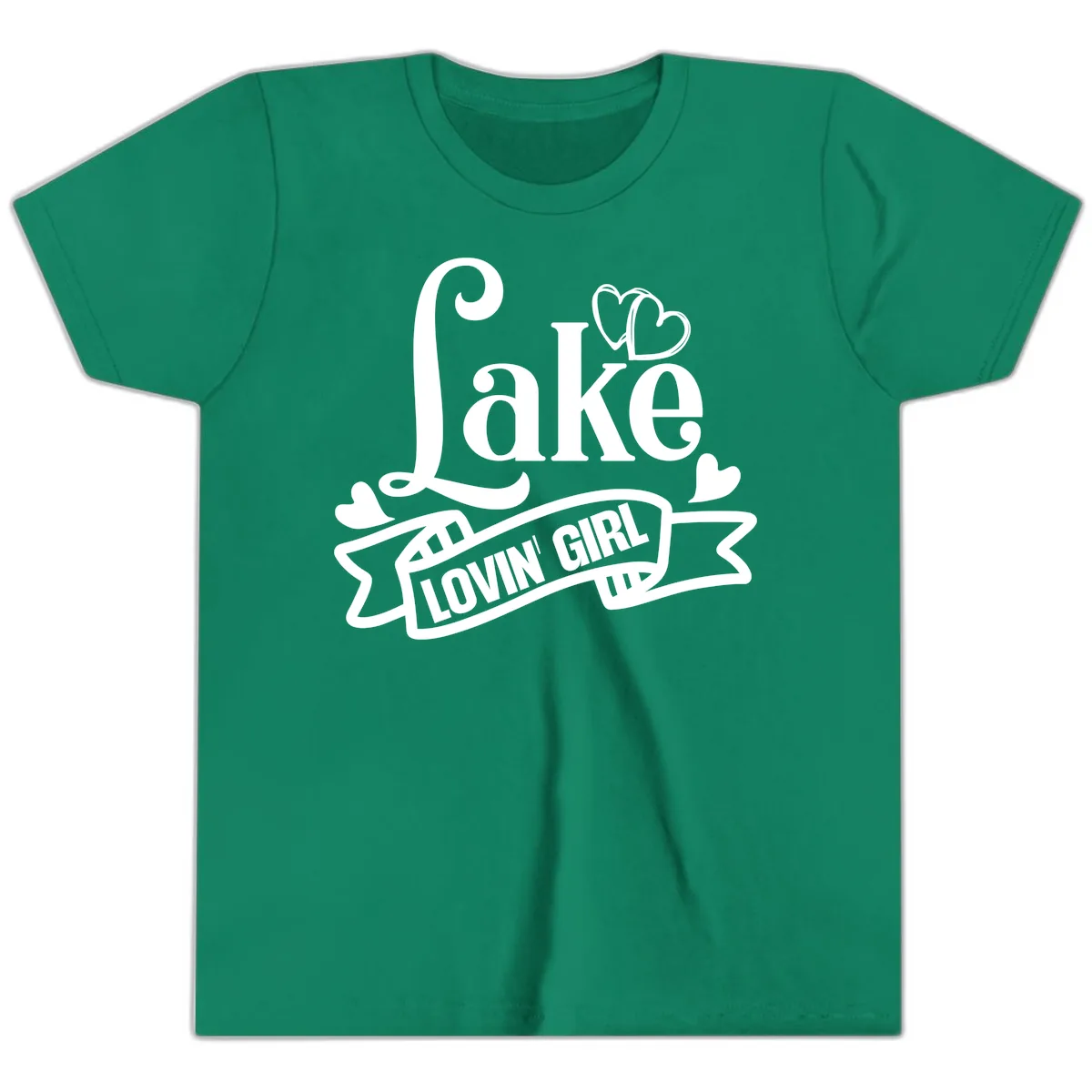 Lake Lovin' Girl Lifestyle Apparel Youth T-Shirt in Kelly