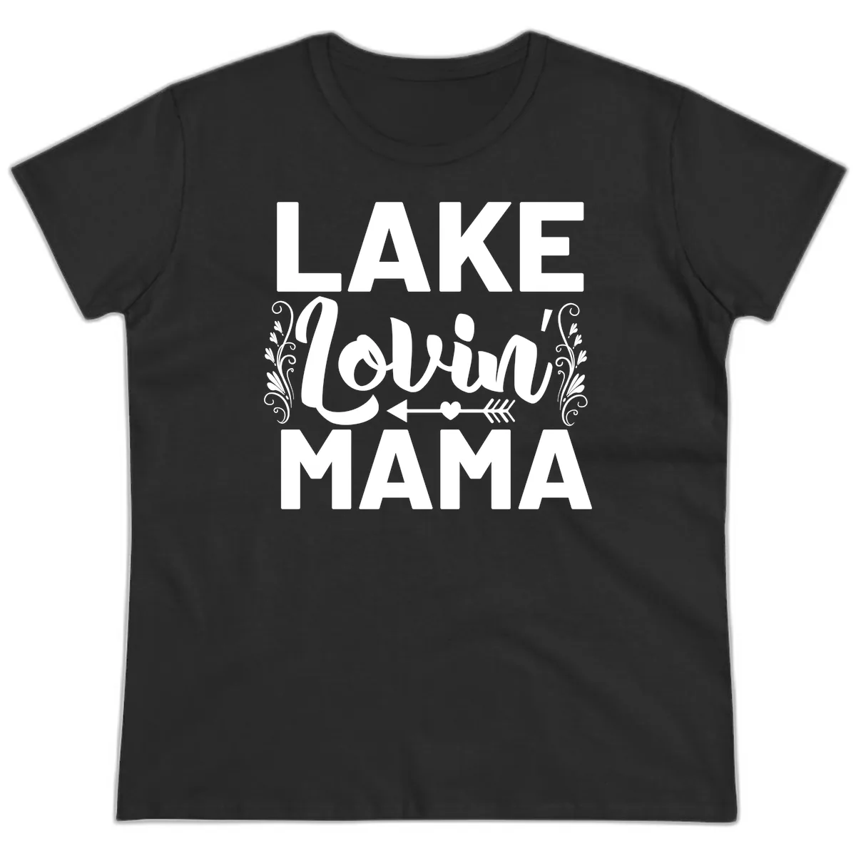 Lake Lovin' Mama Ladies Tee in Black