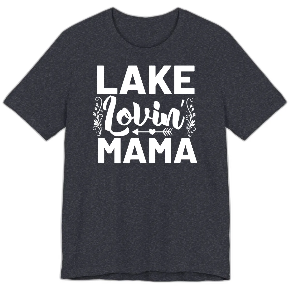 Lake Lovin' Mama Premium T-Shirt in Heather Navy