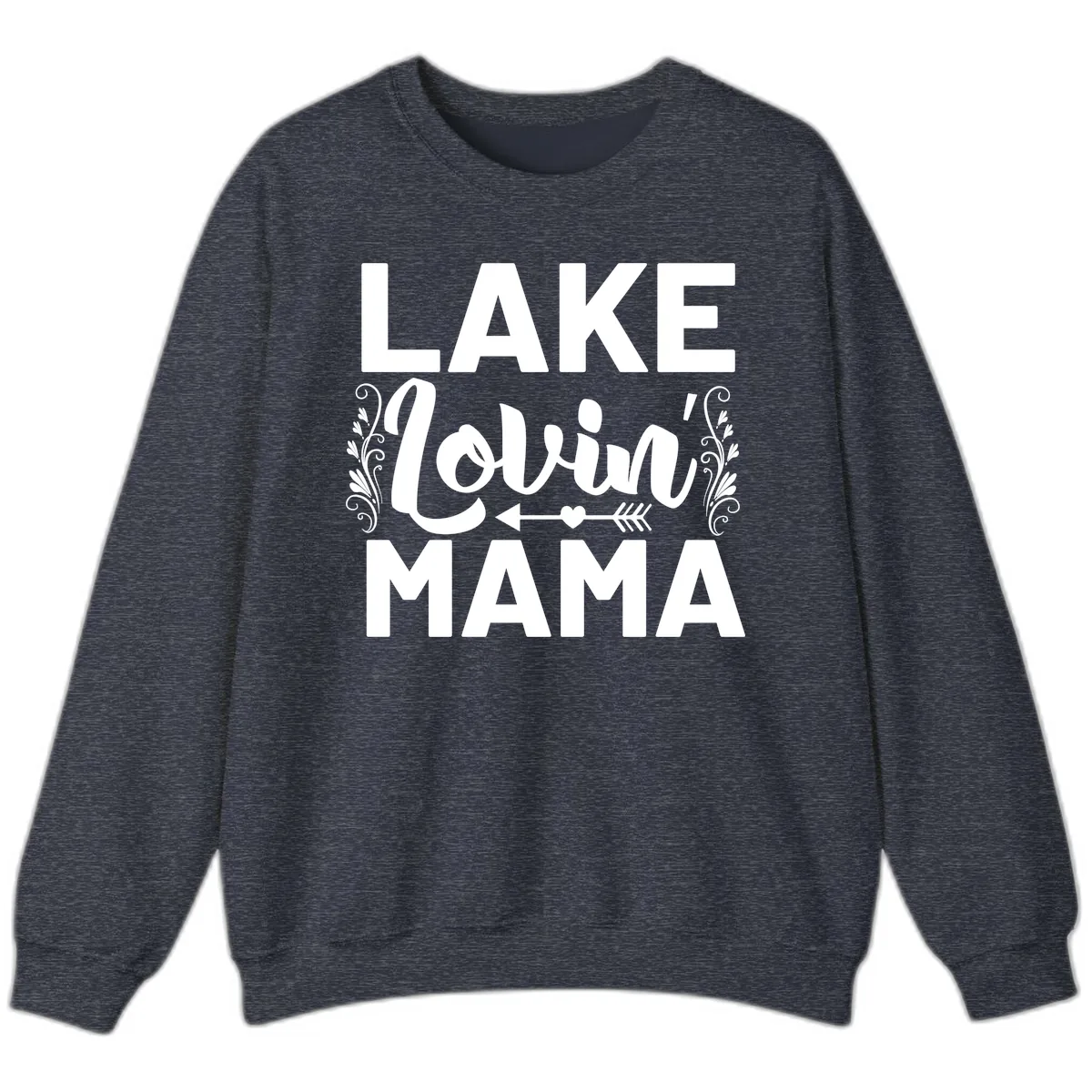 Lake Lovin' Mama Sweatshirt in Heather Sport Dark Navy