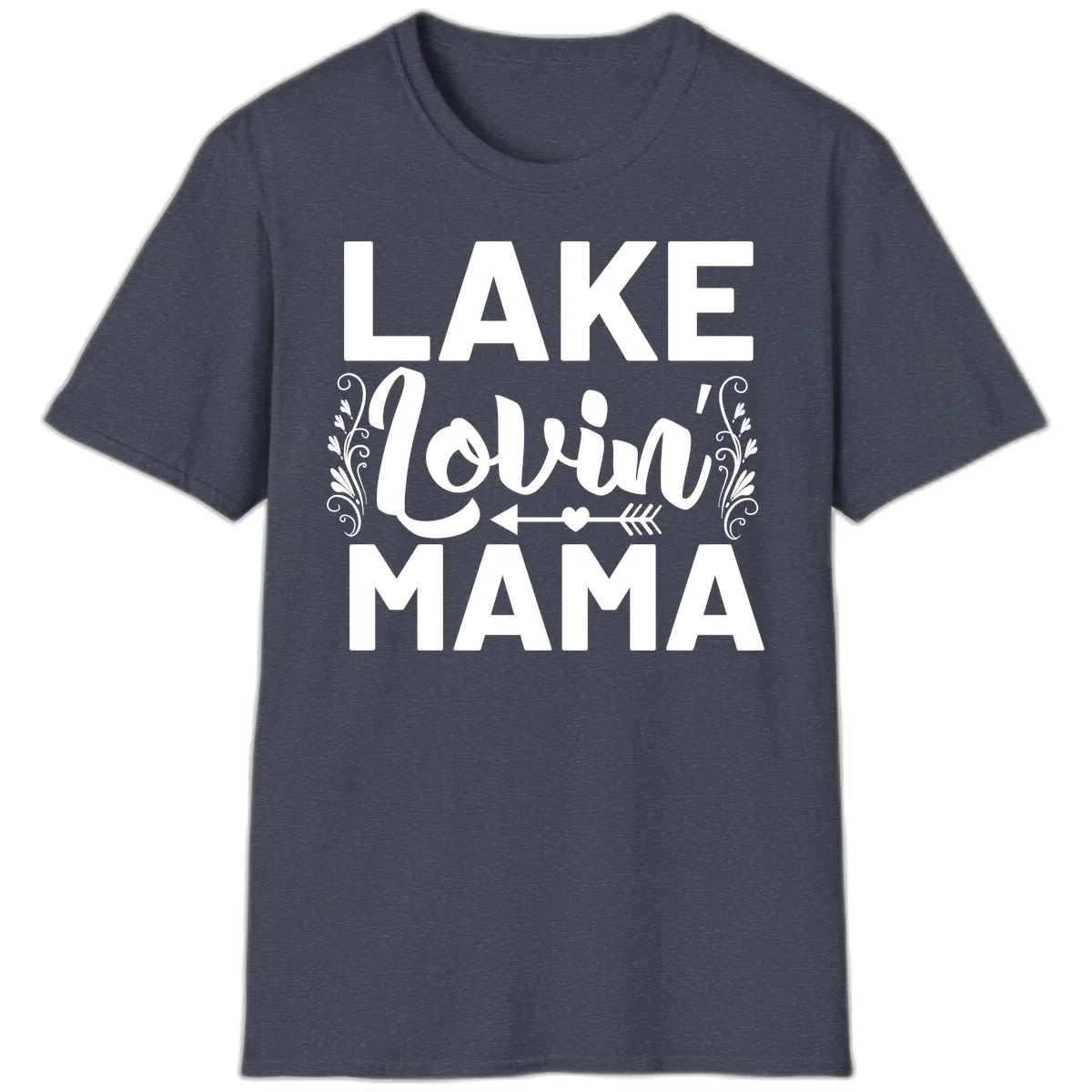 Lake Lovin' Mama T-Shirt in Heather Navy