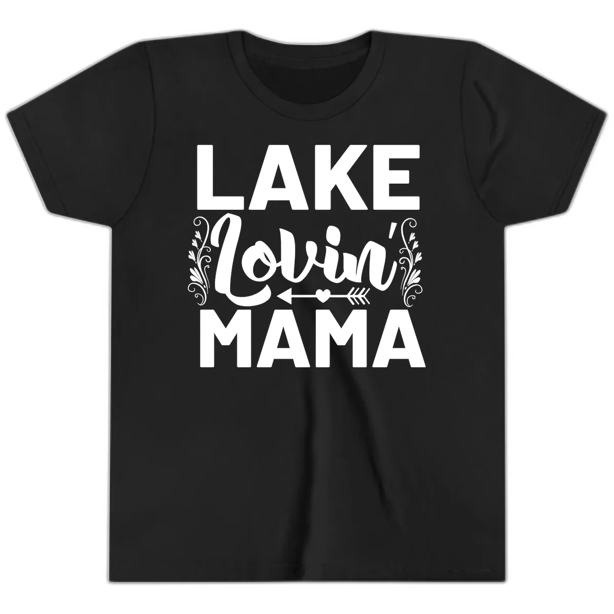 Lake Lovin' Mama Youth T-Shirt in Black