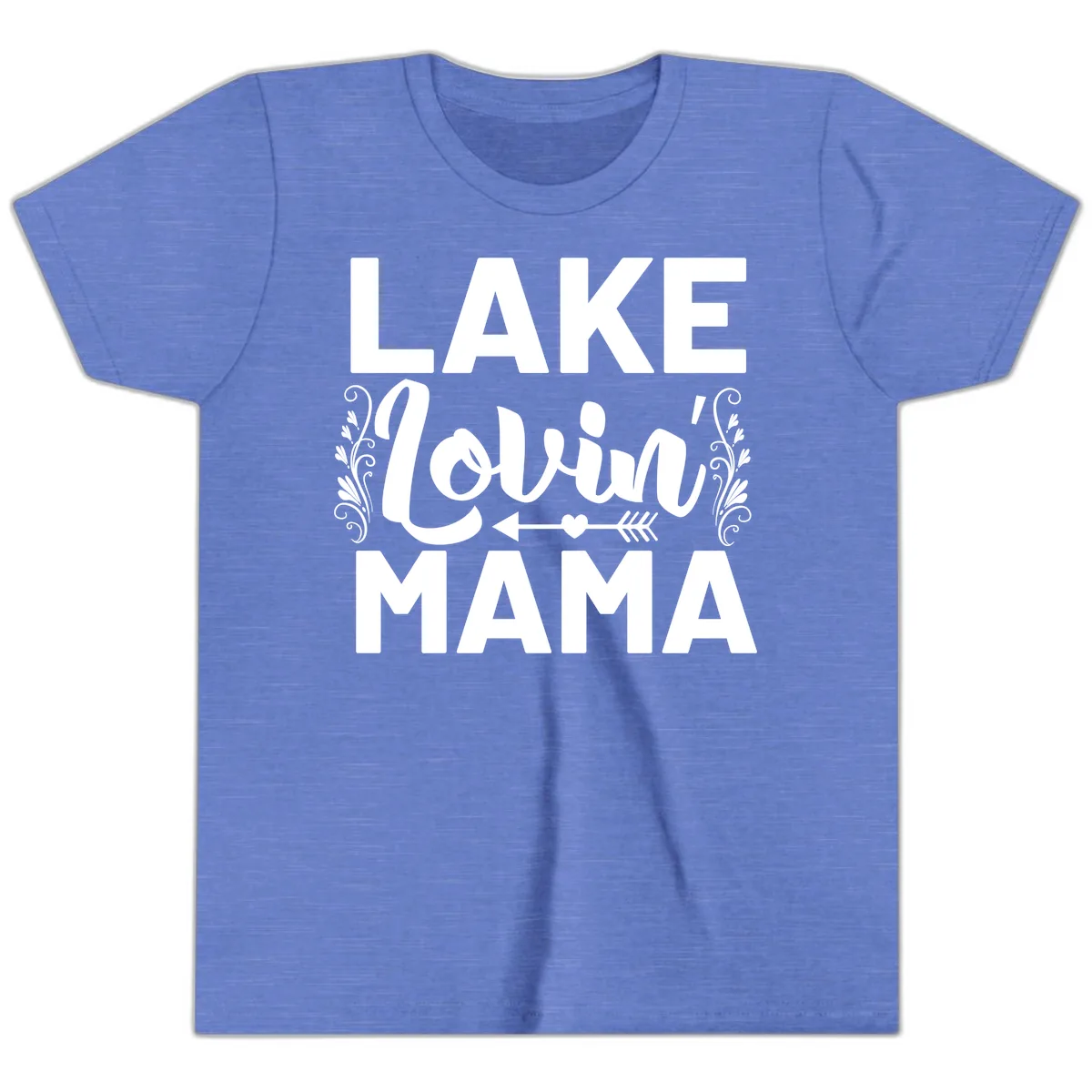 Lake Lovin' Mama Youth T-Shirt in Heather Columbia Blue