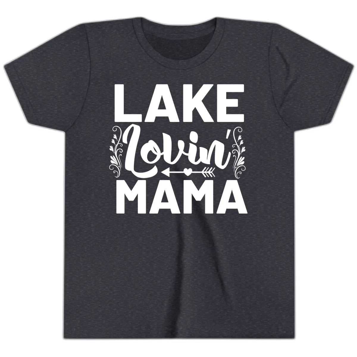 Lake Lovin' Mama Youth T-Shirt in Heather Navy