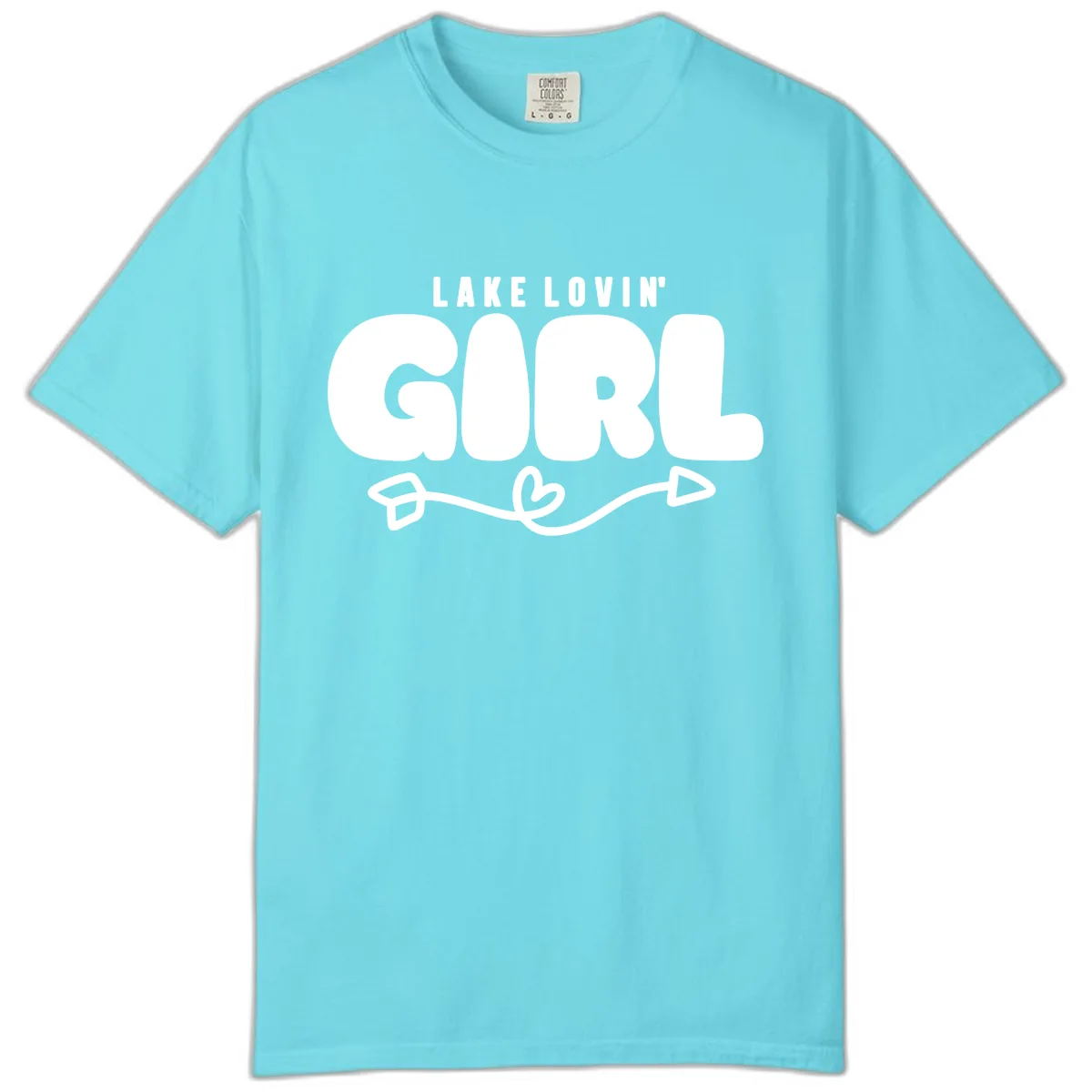 Lake Lovin' Girl Apparel Comfort Color in Lagoon Blue