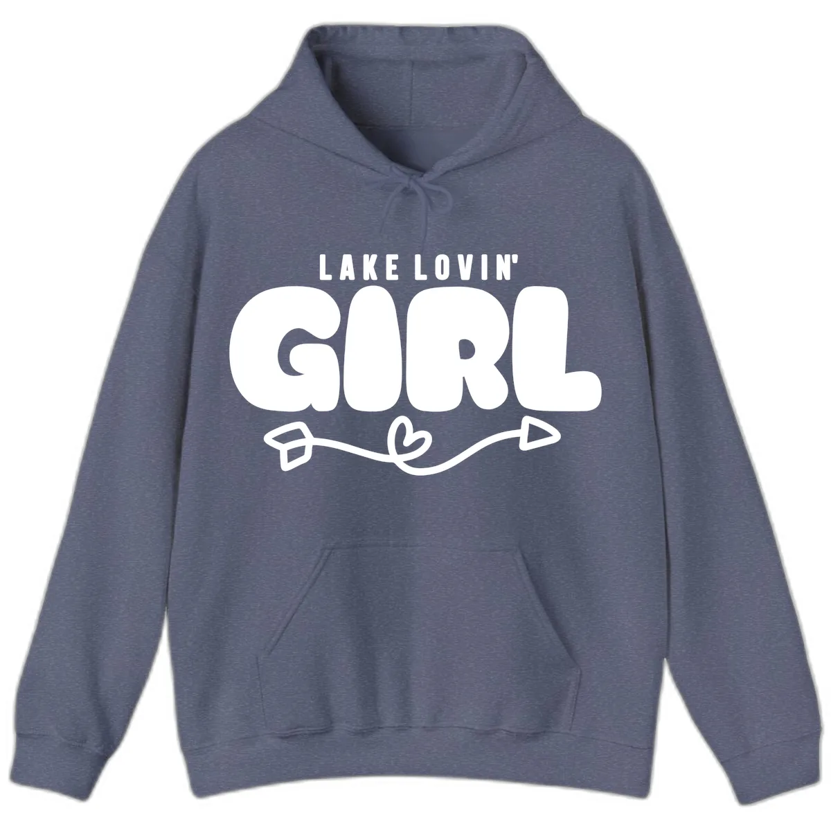 Lake Lovin' Girl Apparel Hoodie in Heather Navy