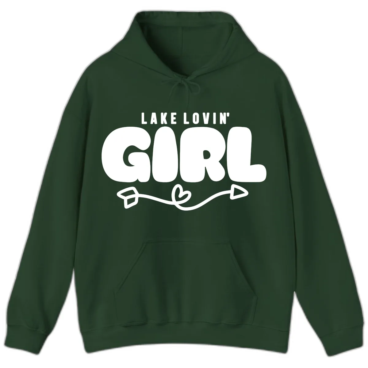 Lake Lovin' Girl Apparel Hoodie in Forest Green