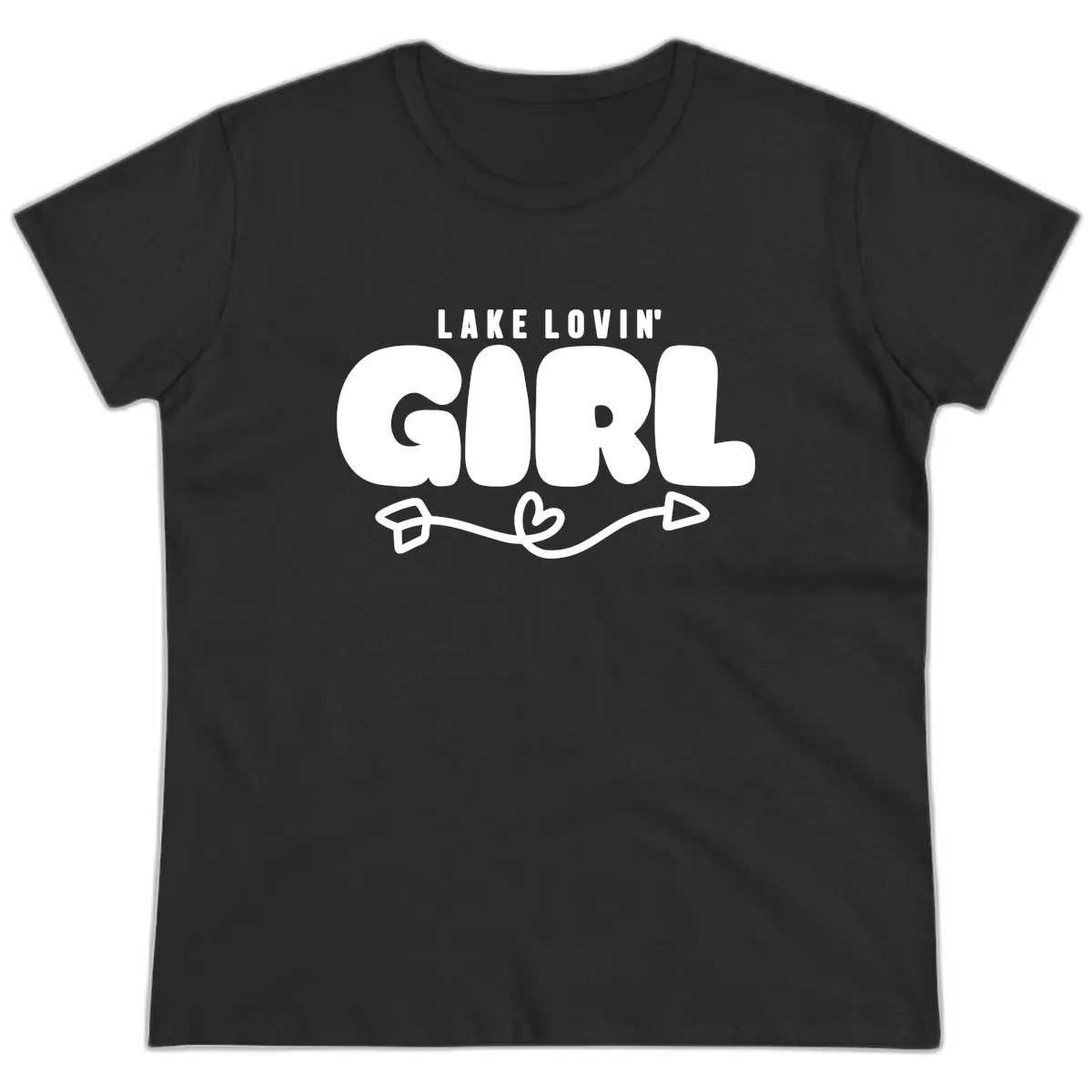 Lake Lovin' Girl Apparel Ladies Tee in Black