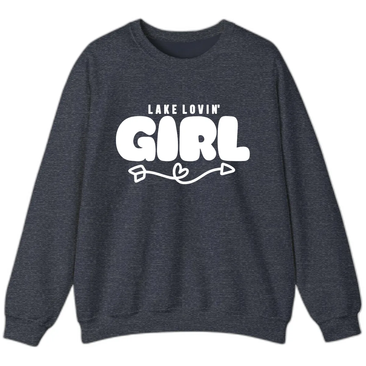 Lake Lovin' Girl Apparel Sweatshirt in Heather Sport Dark Navy