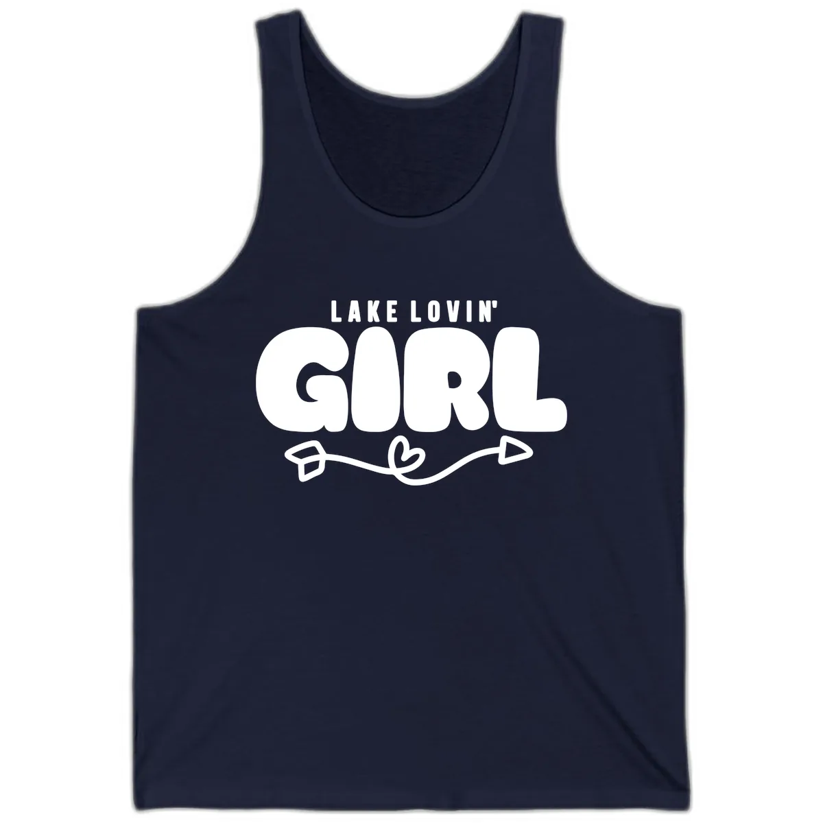 Lake Lovin' Girl Apparel Tank in Navy