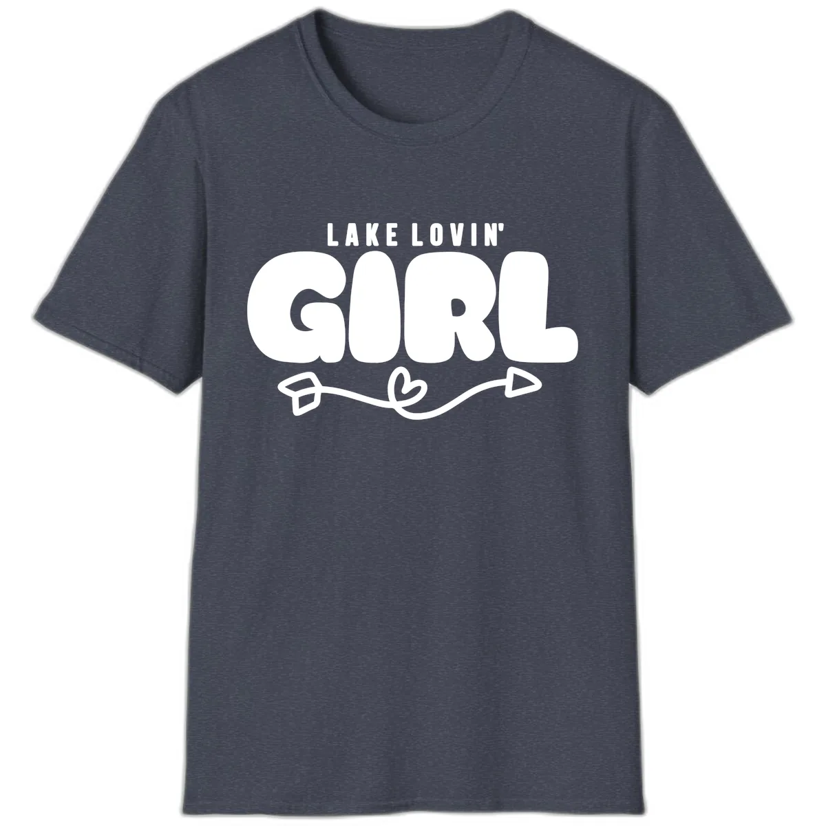 Lake Lovin' Girl Apparel T-Shirt in Heather Navy