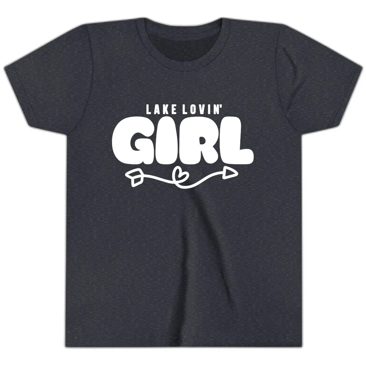 Lake Lovin' Girl Apparel Youth T-Shirt in Heather Navy