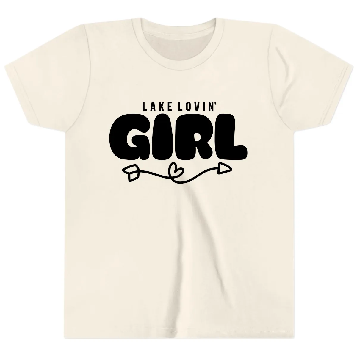 Lake Lovin' Girl Apparel Youth T-Shirt in Natural