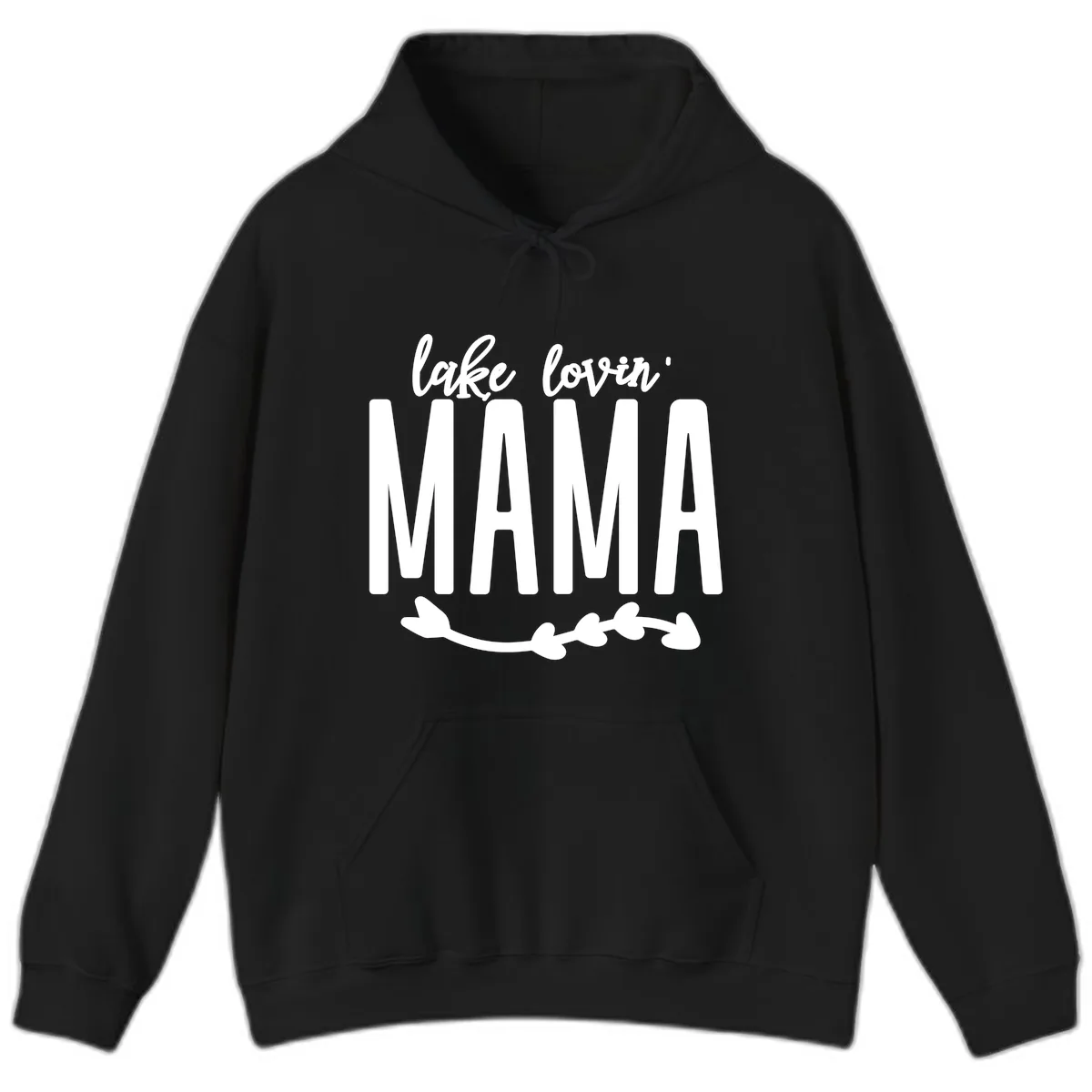 Lake Lovin Mama Graphic Hoodie in Black