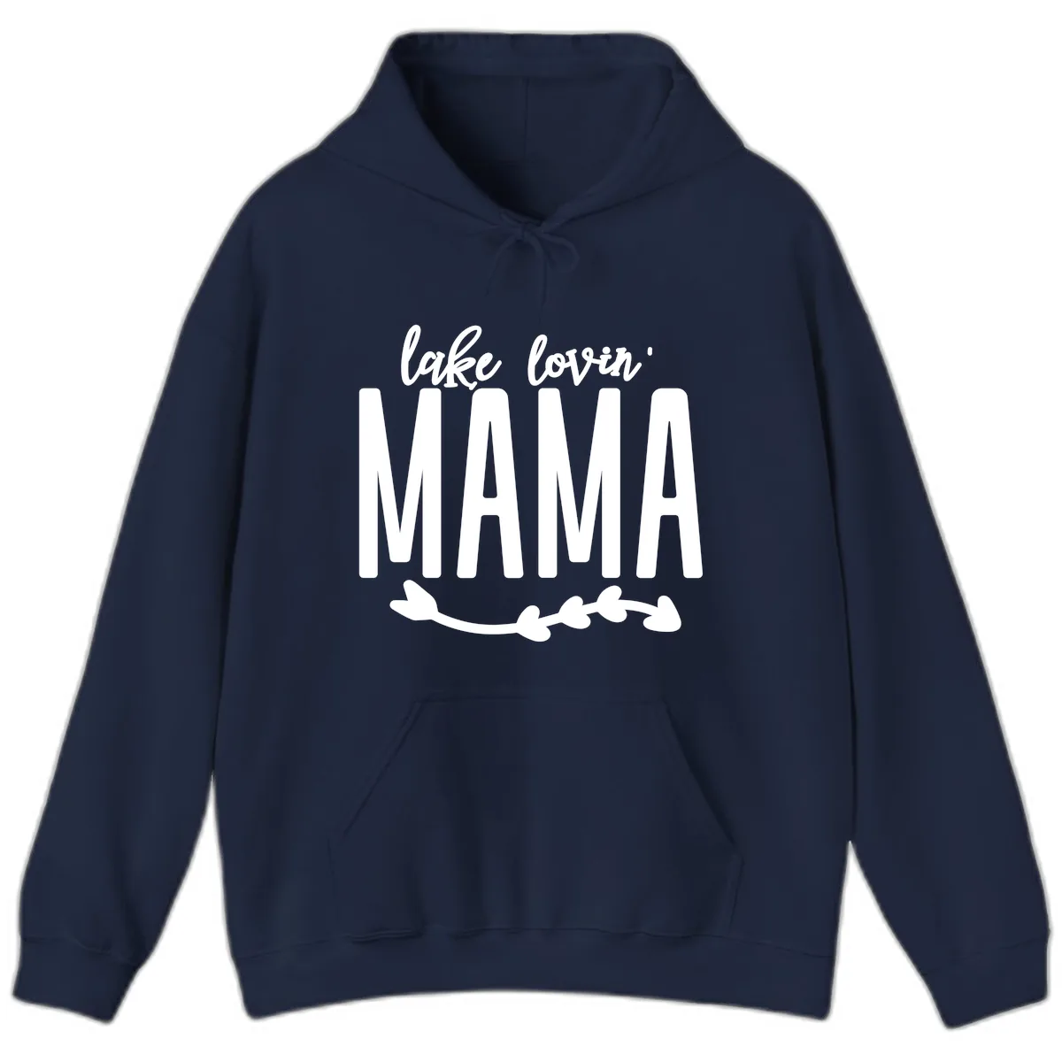 Lake Lovin Mama Graphic Hoodie in Navy