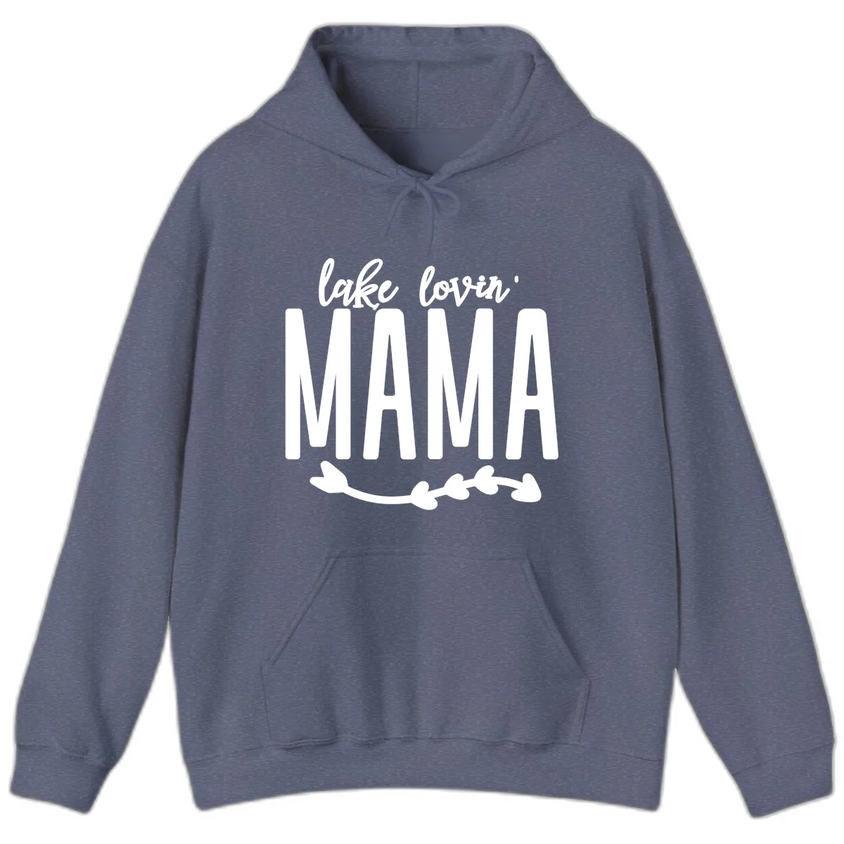 Lake Lovin Mama Graphic Hoodie in Heather Navy
