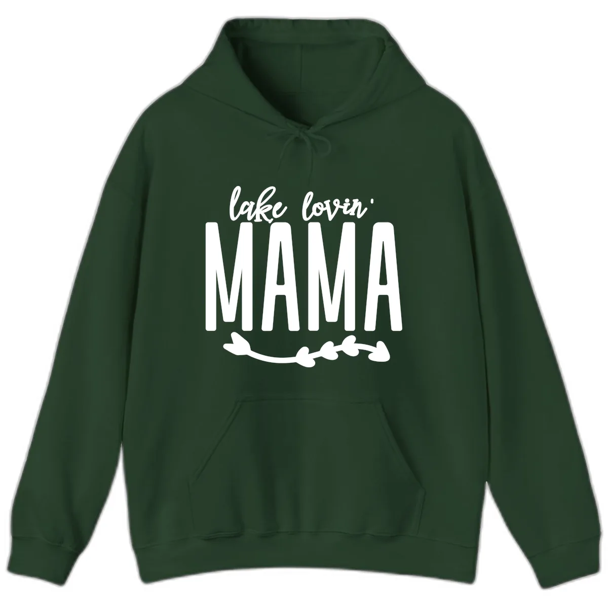 Lake Lovin Mama Graphic Hoodie in Forest Green