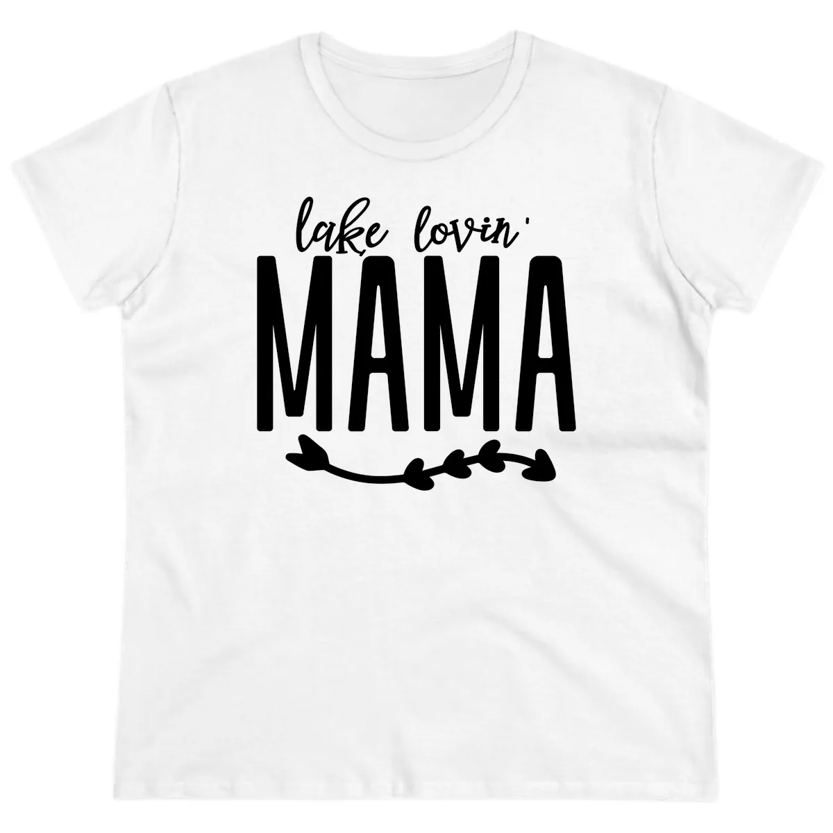 Lake Lovin Mama Graphic Ladies Tee in White