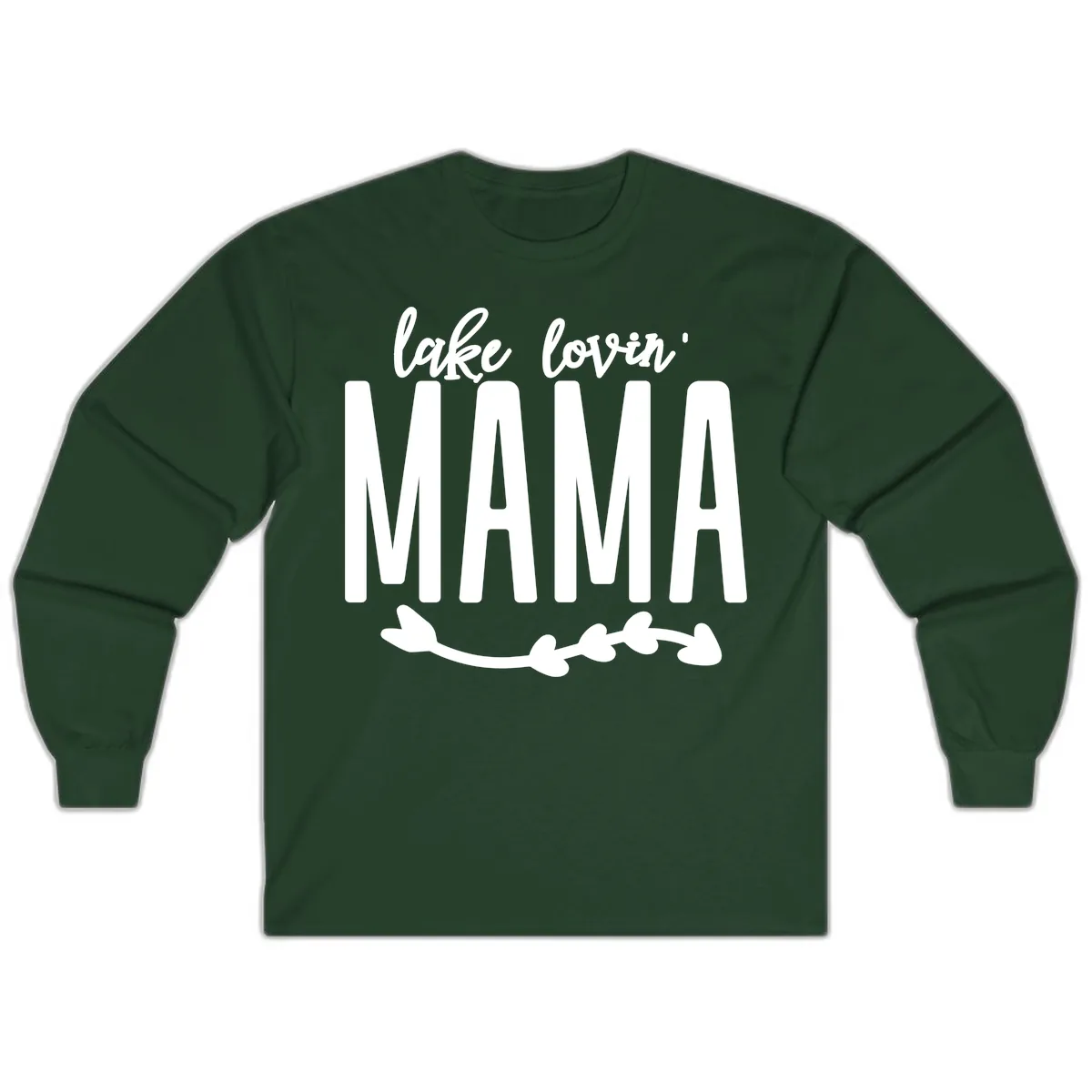 Lake Lovin Mama Graphic Long Sleeve in Forest Green