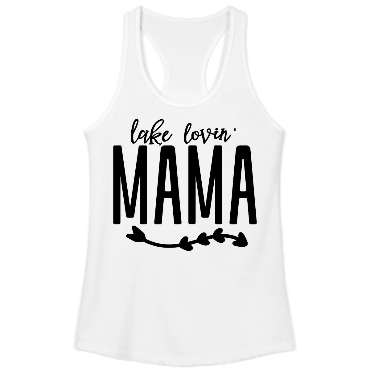 Lake Lovin Mama Graphic Ladies Tank in White