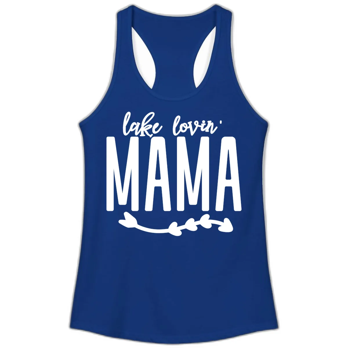 Lake Lovin Mama Graphic Ladies Tank in Solid Royal