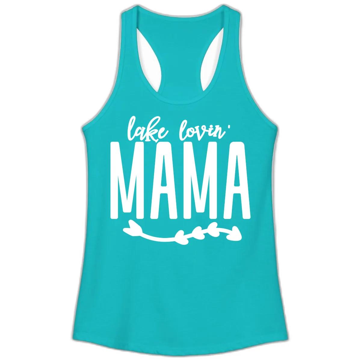Lake Lovin Mama Graphic Ladies Tank in Tahiti Blue