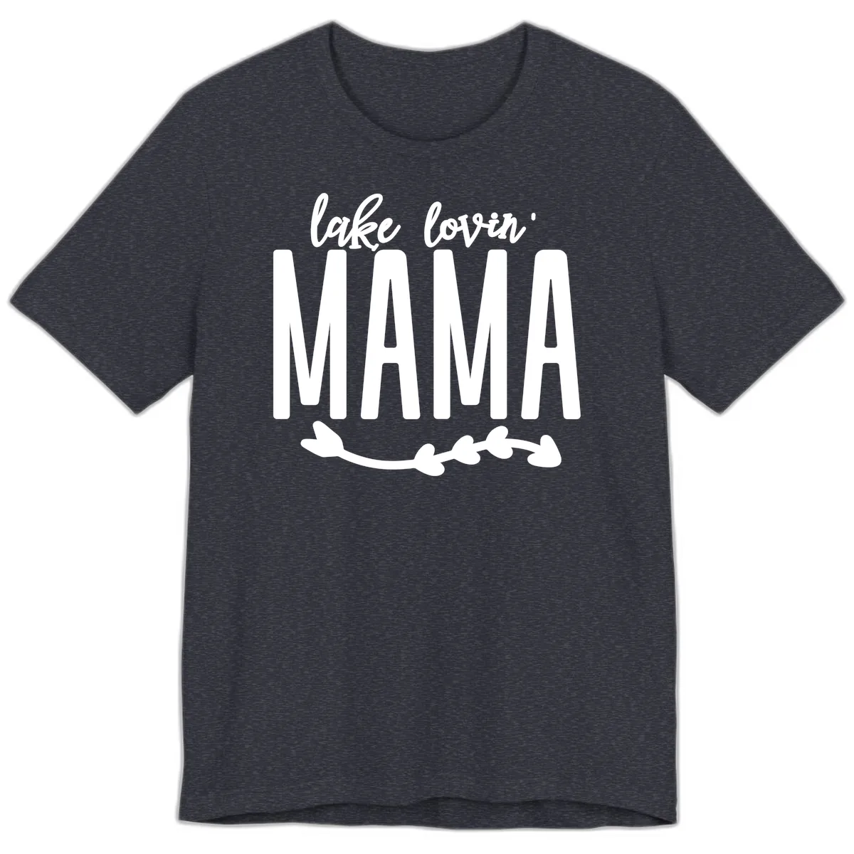 Lake Lovin Mama Graphic Premium T-Shirt in Heather Navy