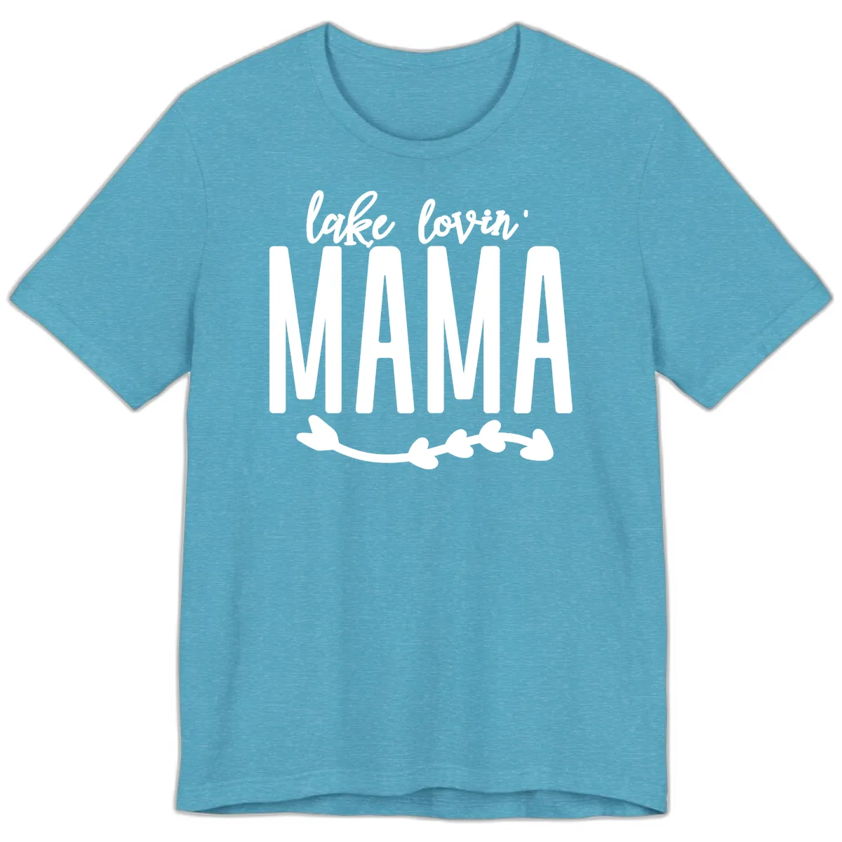 Lake Lovin Mama Graphic Premium T-Shirt in Heather Aqua