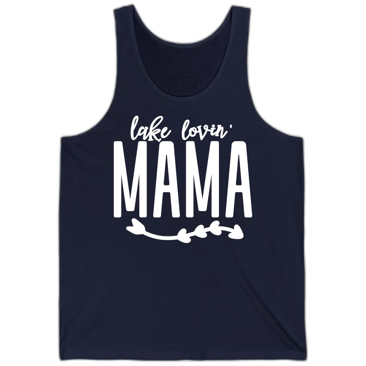 Lake Lovin Mama Graphic Tank in Navy