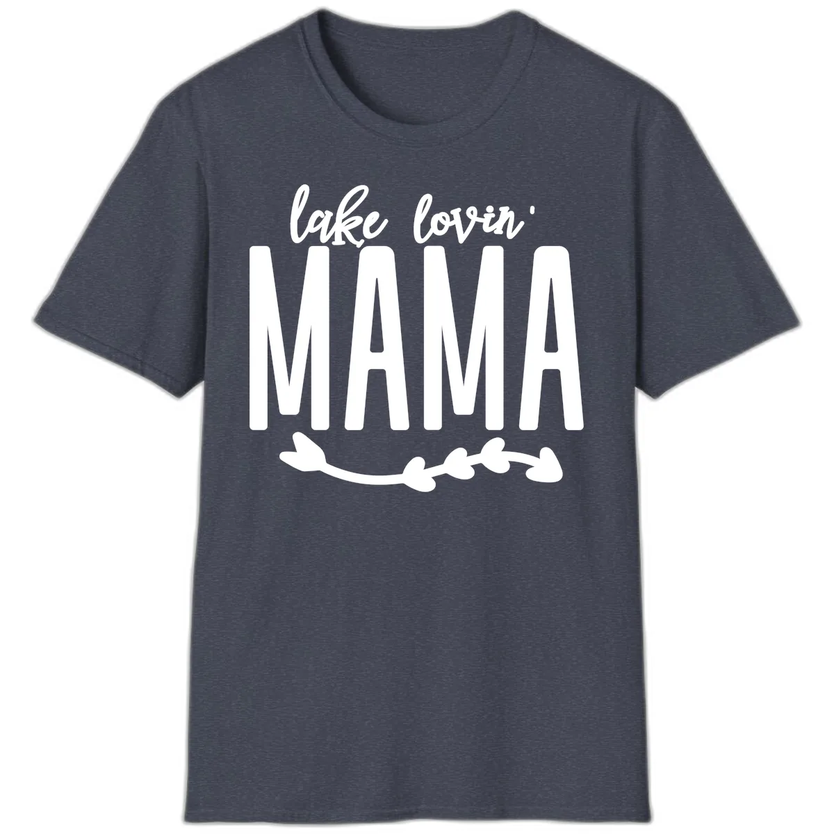 Lake Lovin Mama Graphic T-Shirt in Heather Navy