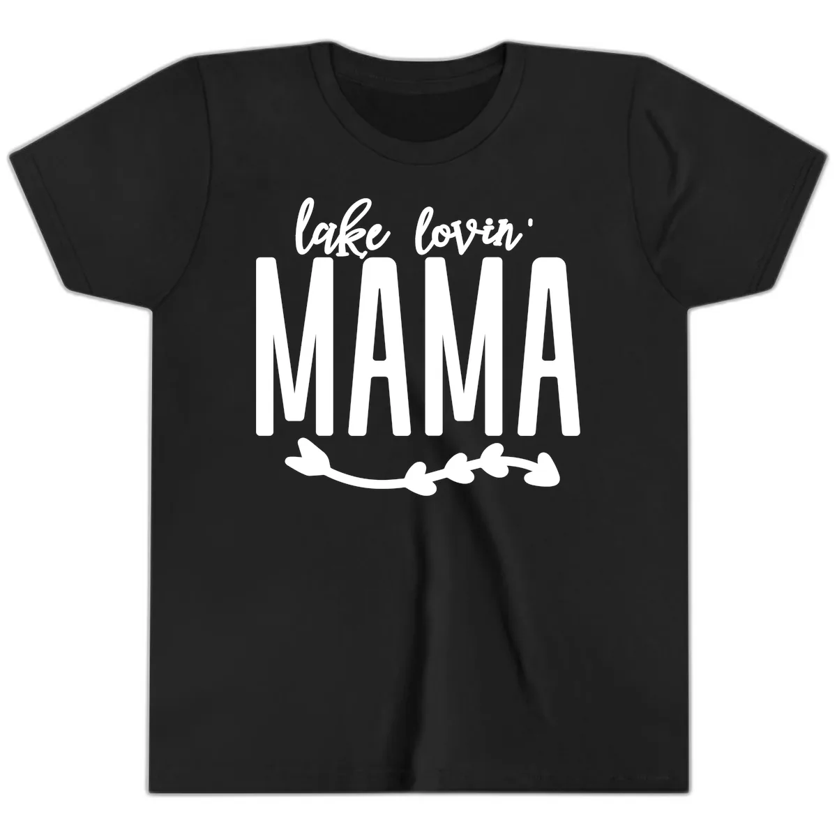 Lake Lovin Mama Graphic Youth T-Shirt in Black