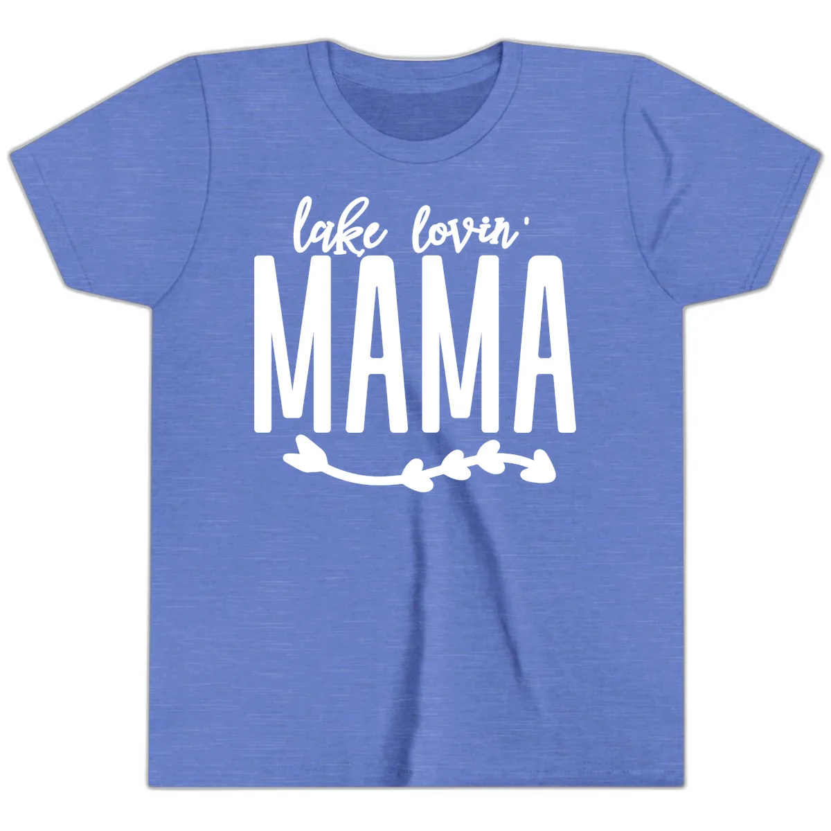 Lake Lovin Mama Graphic Youth T-Shirt in Heather Columbia Blue