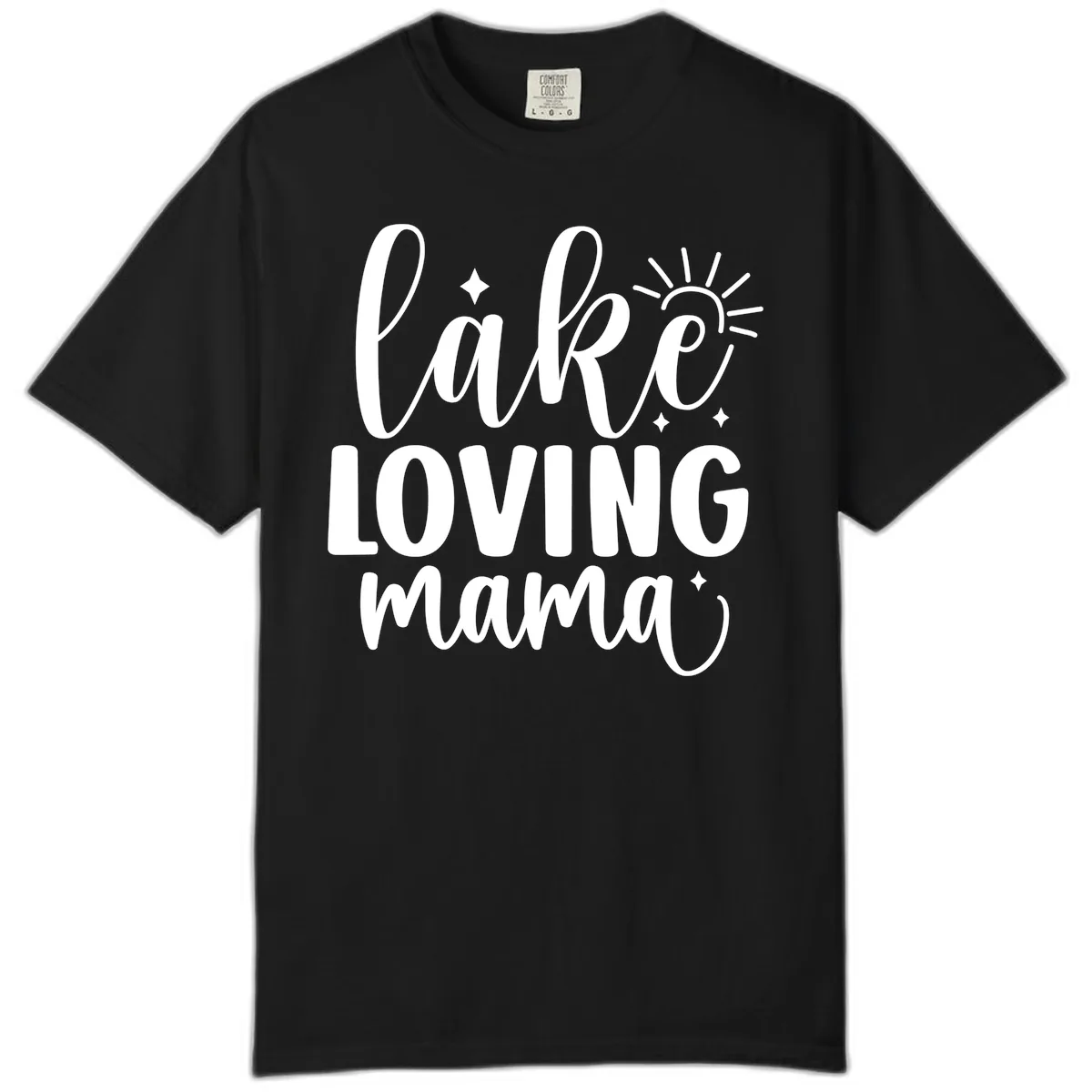 Lake Loving Mama Script Design Comfort Color in Black