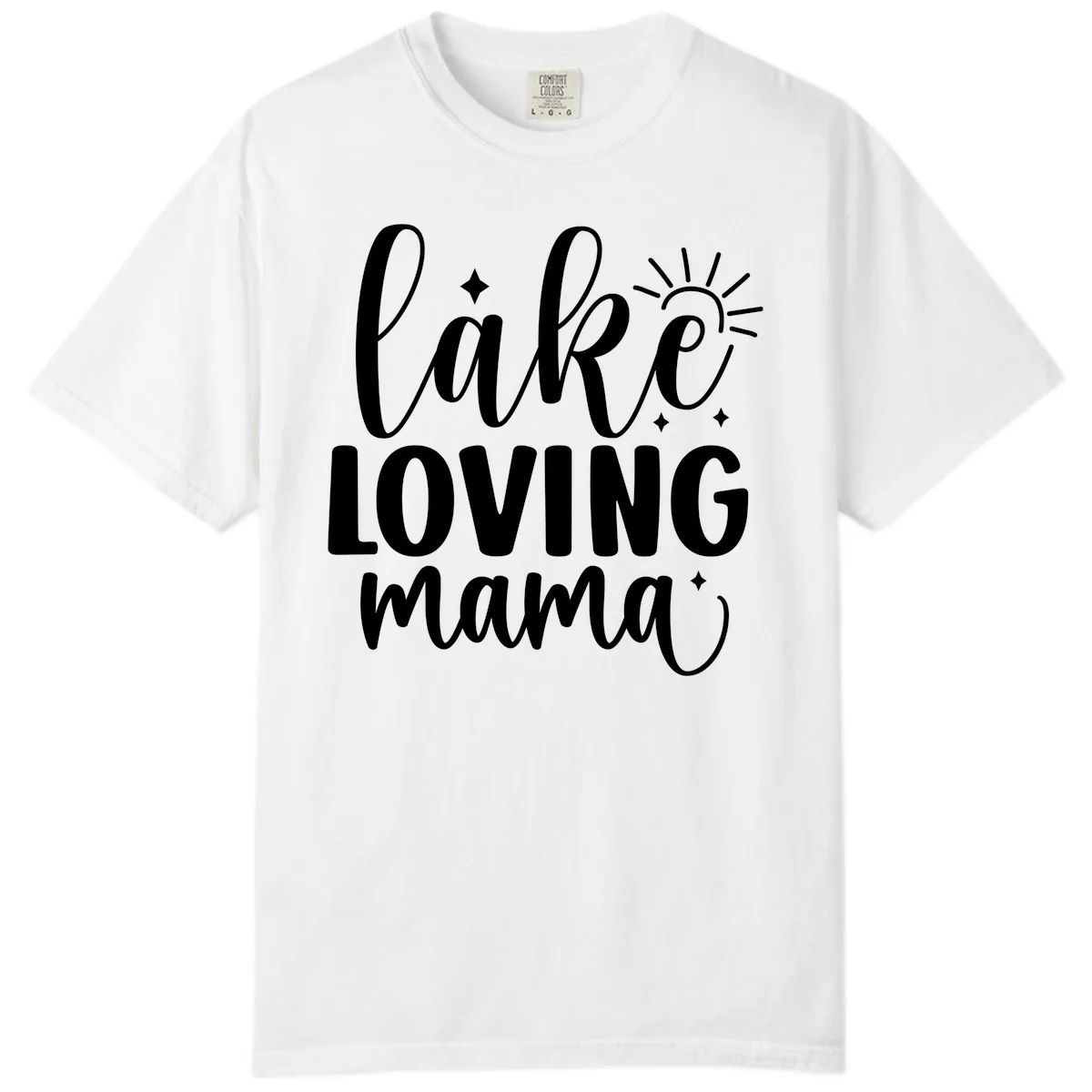 Lake Loving Mama Script Design Comfort Color in White